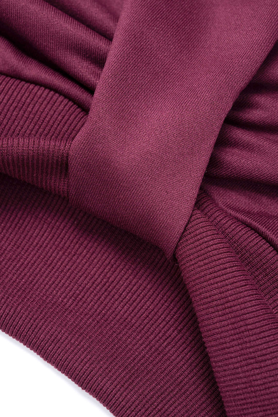 Einfarbiges gerafftes Langarm-Oberteil und Hose mit gesmoktem Bund und weitem Bein