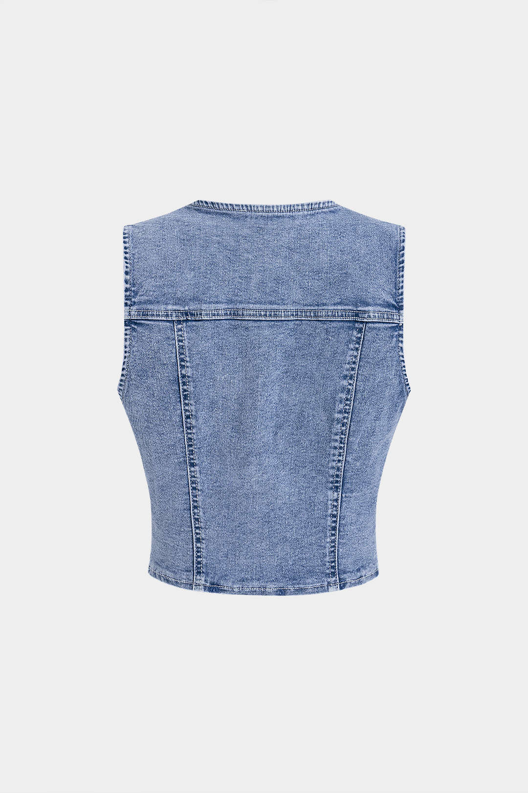 Kurze Jeans-Knopfleistenweste