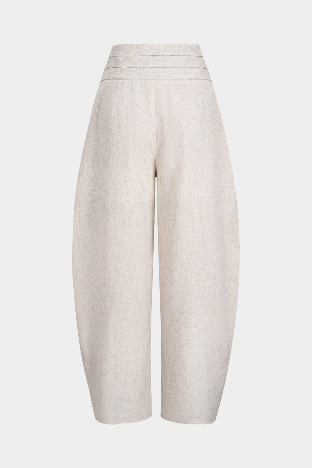 Leinenhose plissiert, asymmetrisch, hoher Bund