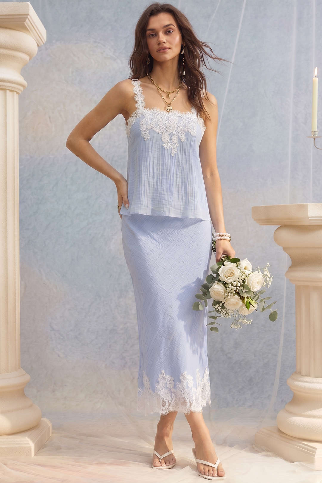 Spitzen-Patchwork-Textur-Cami-Top