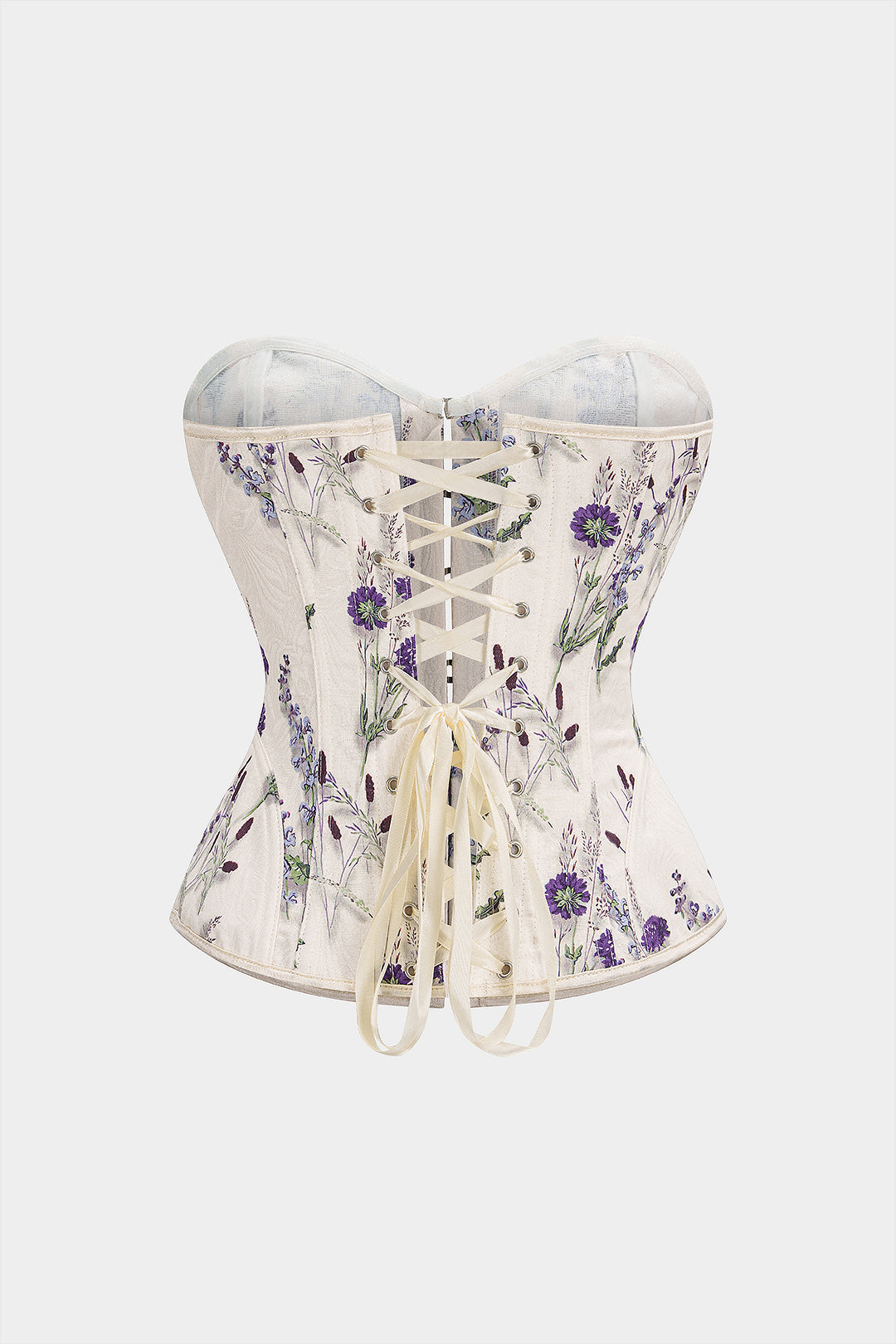 Bandeau-Top mit Blumenmuster und Schnürung