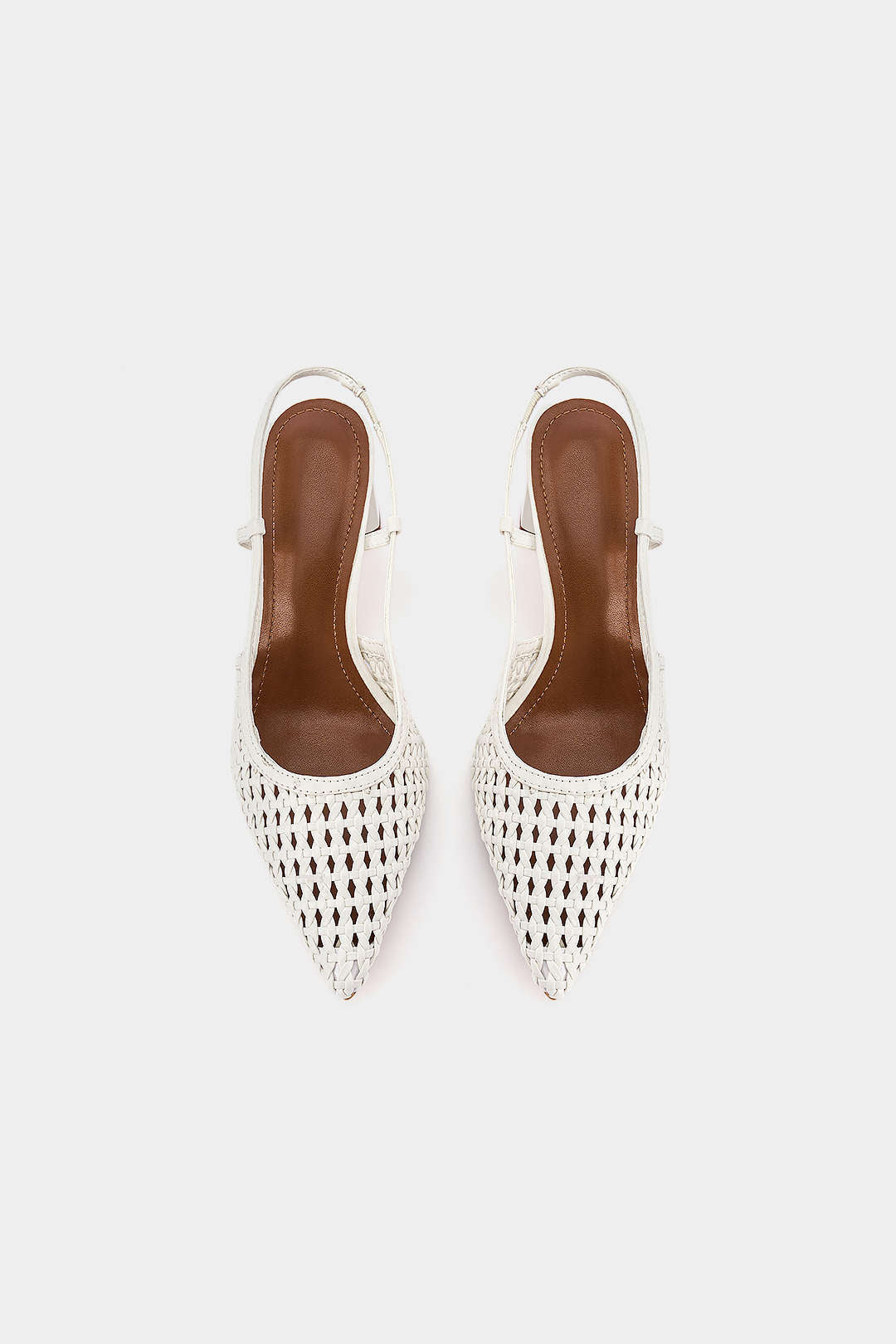 Woven Cut Out Pointed Heels