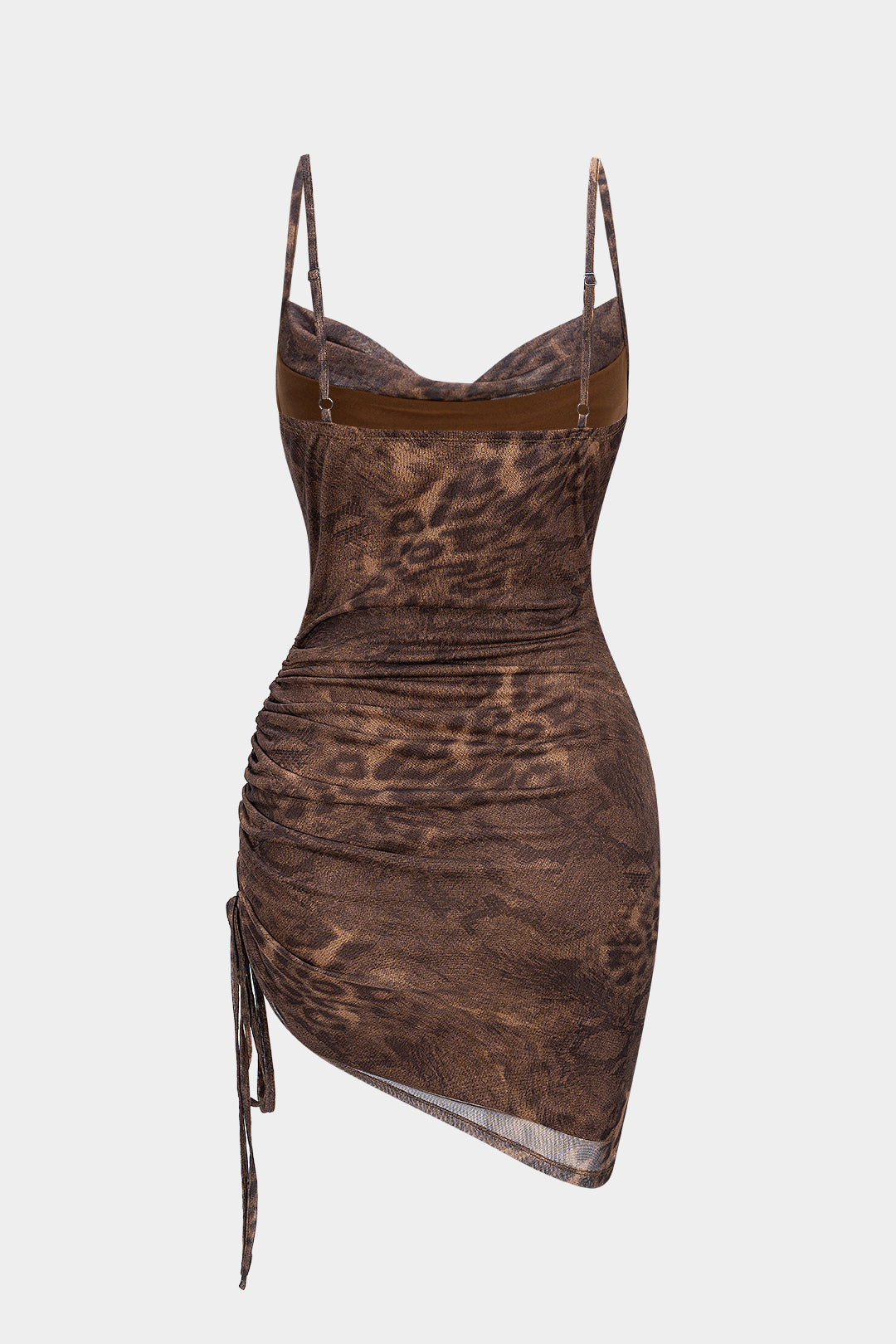 Mini-Trägerkleid aus gerafftem Netzstoff mit Kordelzug