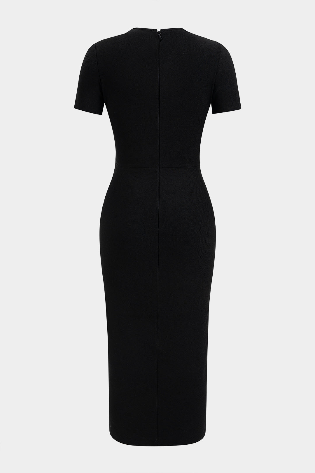 Metallic V-Neck Ruched Cut Out Short Sleeve Maxi Dress