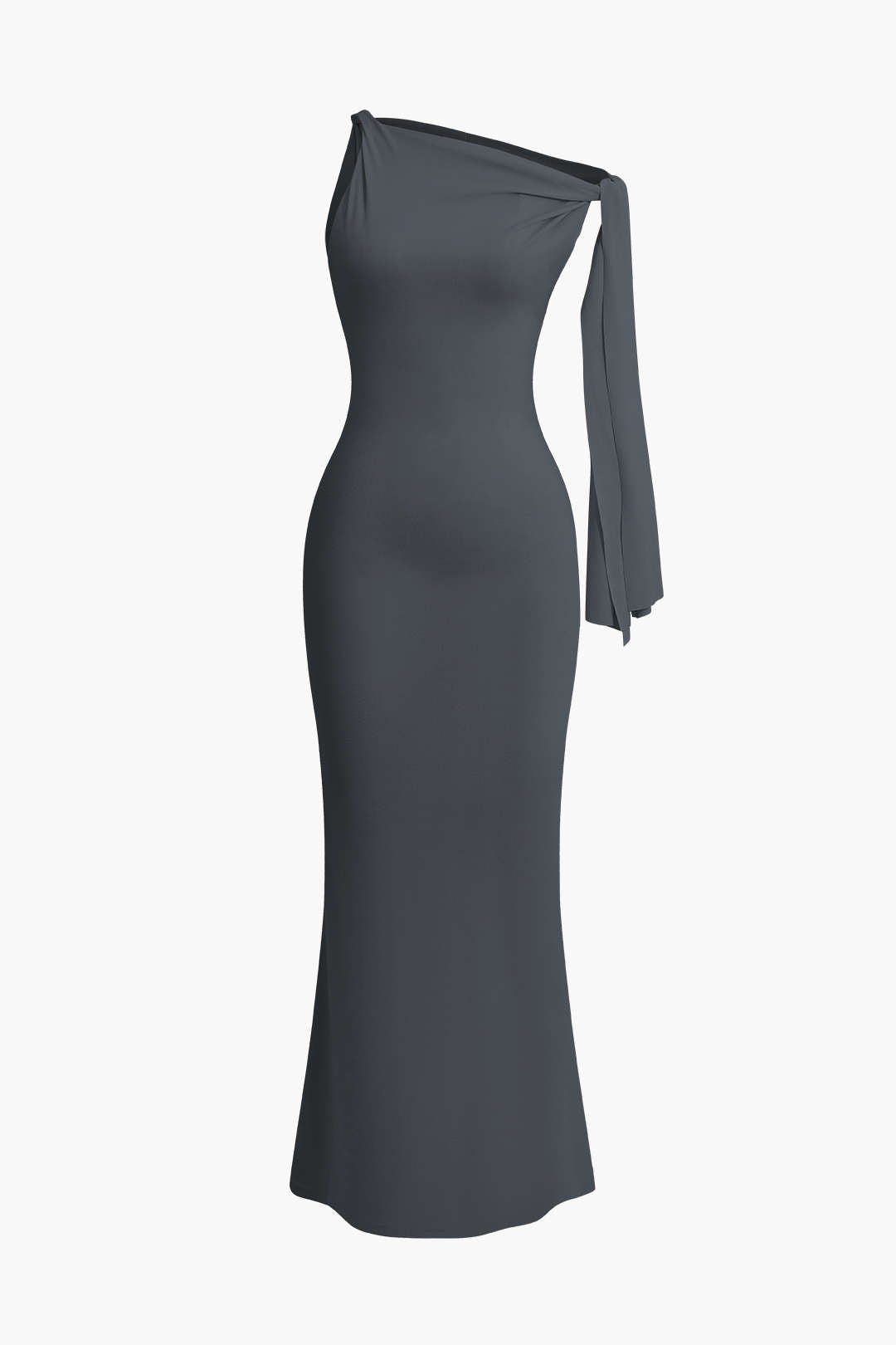 Robe longue sirène asymétrique à nœud torsadé