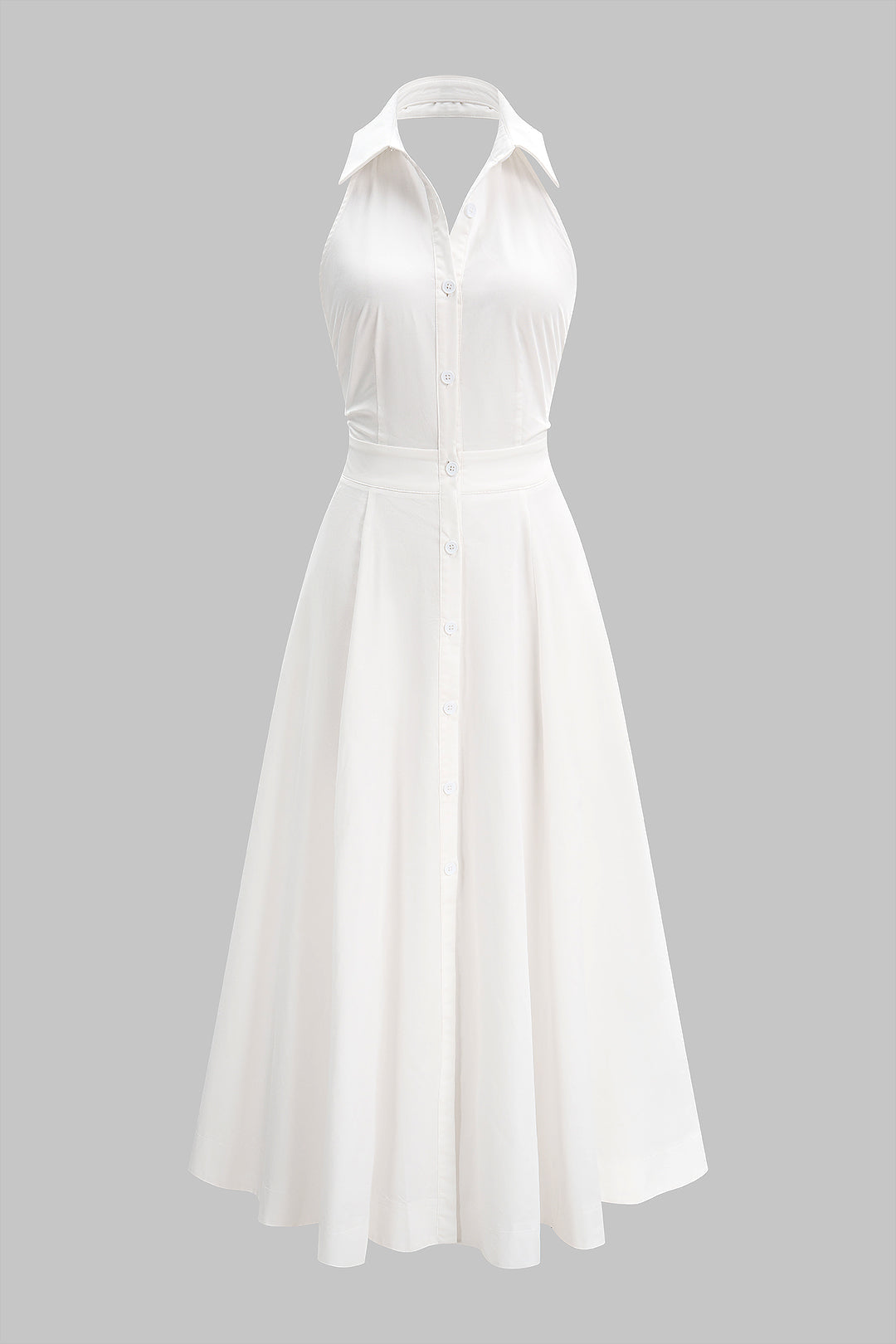 Robe longue dos nu sans manches à col licou