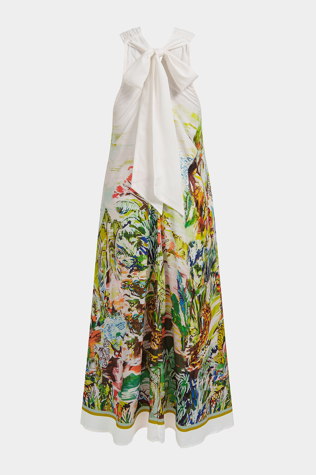 Maxikleid mit Blumenmuster, überkreuztem Neckholder und zum Binden, ärmellos