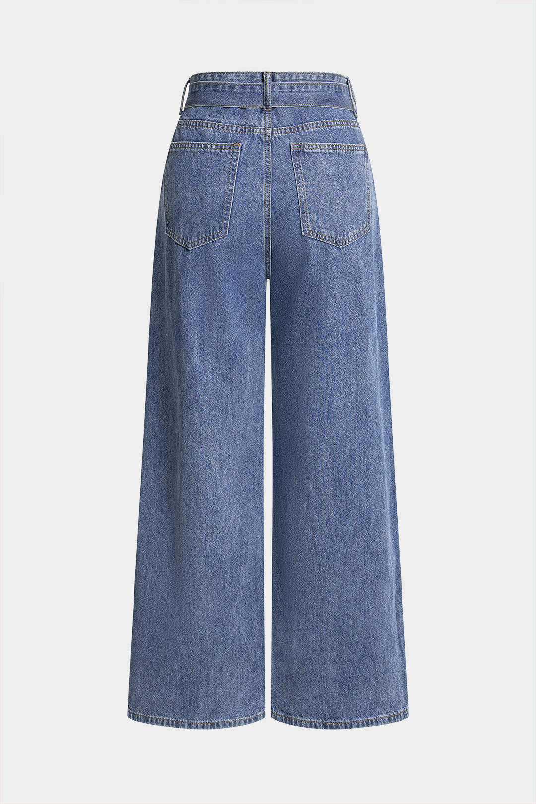Denim-Jeans mit geradem Bein und Gürtel
