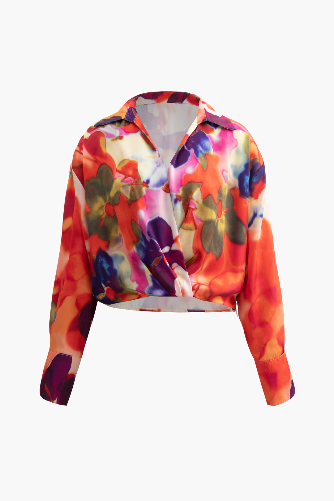 Chemisier en satin imprimé