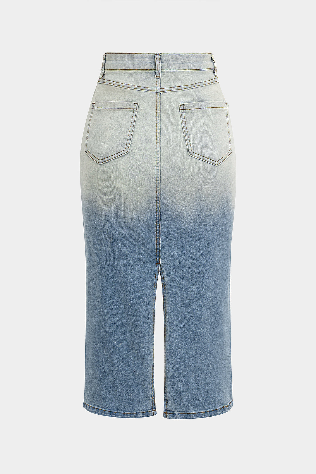 Ruched One Shoulder Asymmetrical Drawstring Top And Denim Washed Button Pocket Slit Skirt Set