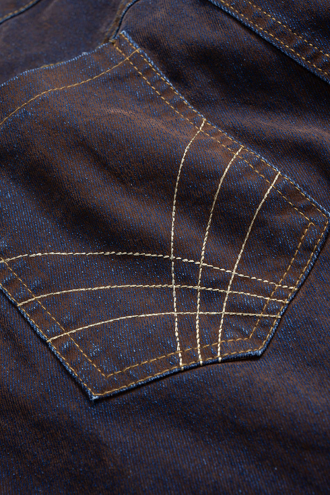 Denim Washed Plaid Print Patchwork Skirt
