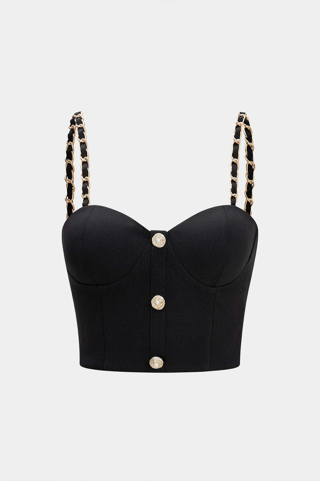 Haut caraco à glissière en chaîne métallique