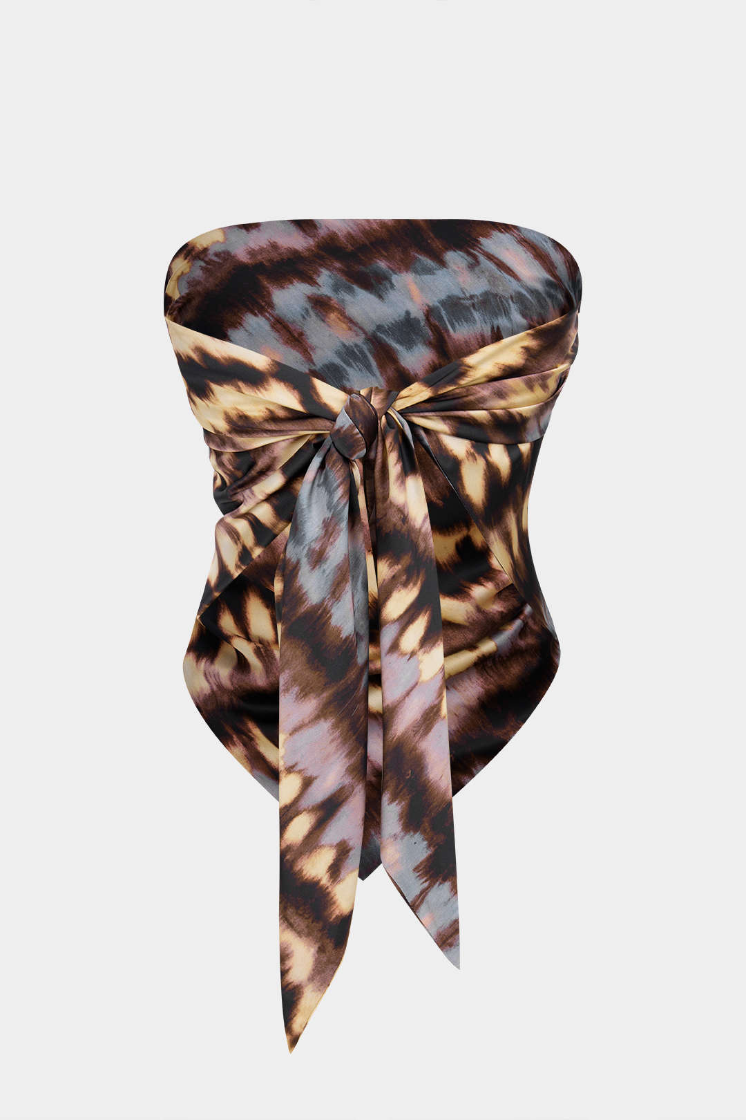 Abstrakter Batikdruck Satinknoten Neckholder Top
