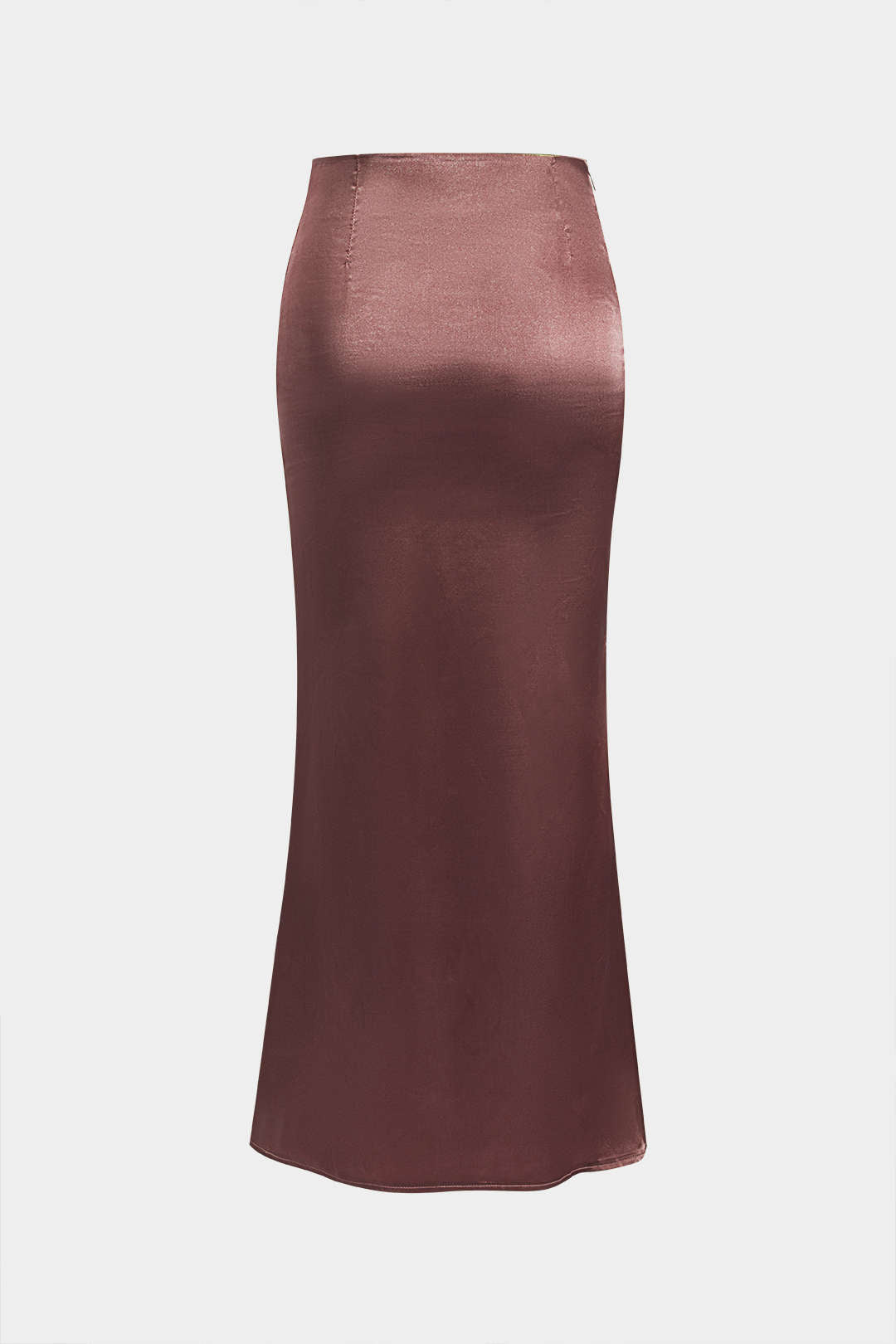 Solid Satin Zipper Skirt