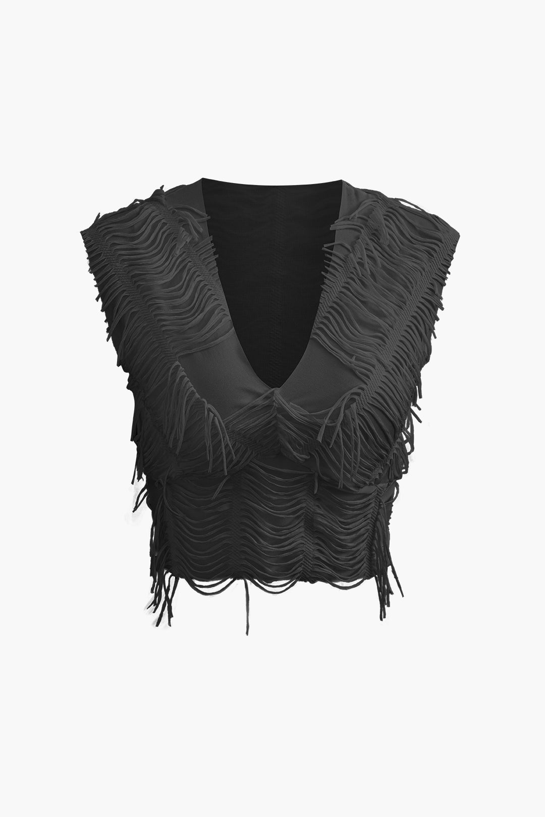 Ver distressed V-Ausschnitt Top mit kurzen Ärmeln und Maxirock mit Schlitz-Set