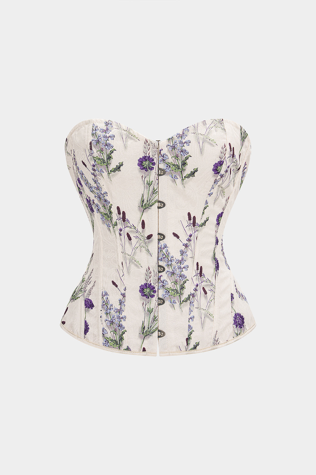 Bandeau-Top mit Blumenmuster und Schnürung