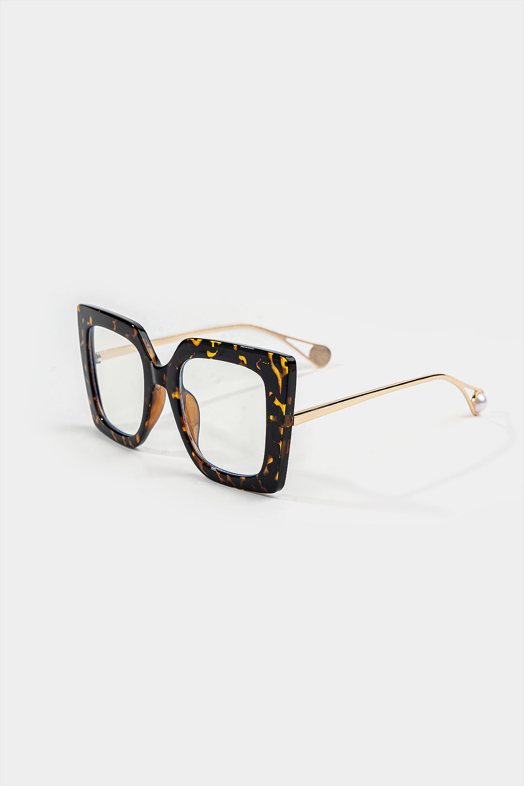Metal Leopard Square Frame Sunglasses