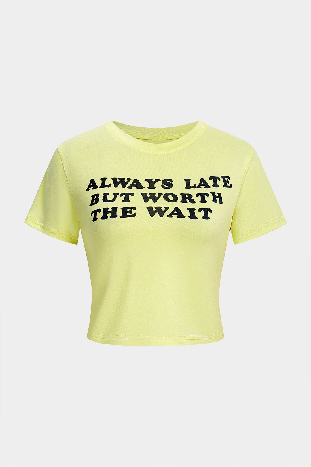 T-shirt à manches courtes et col rond avec imprimé lettre
