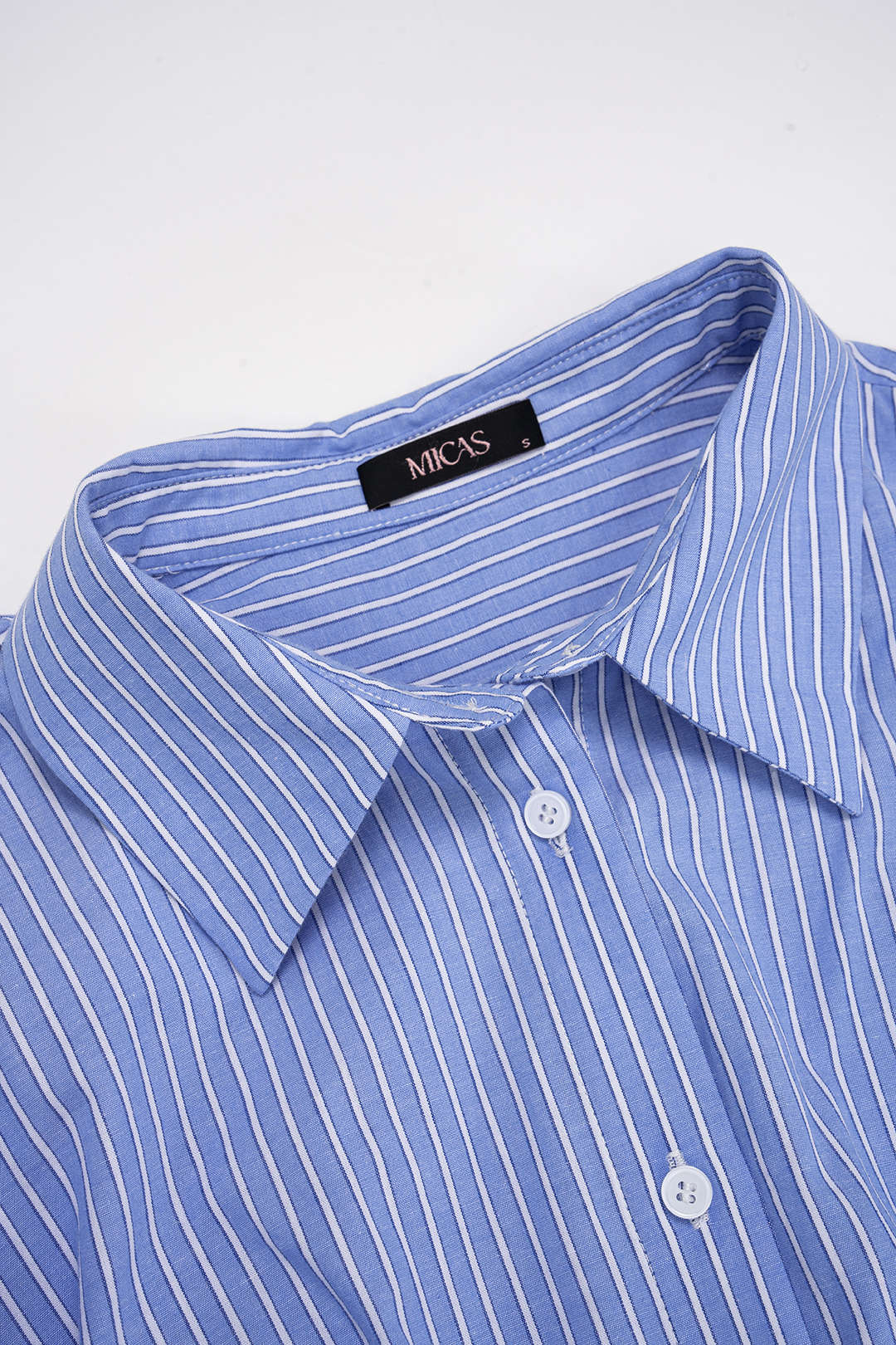 Stripes Print Tie-Back Long-Sleeve Shirt