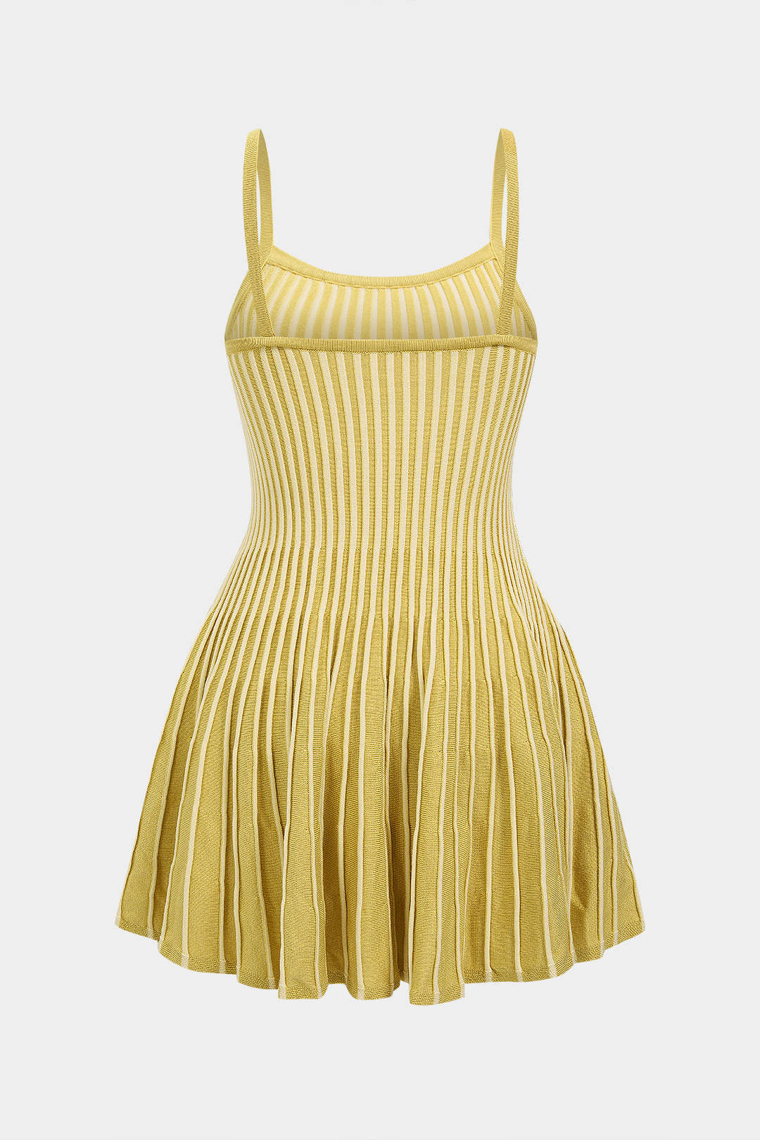 Robe courte sans manches en maille à bretelles contrastantes