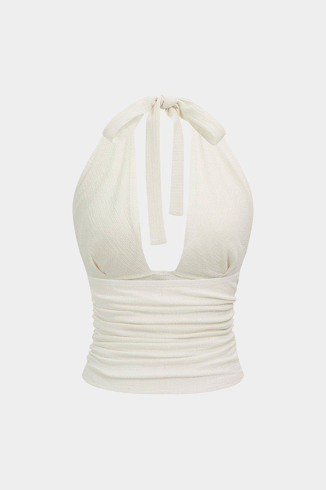 Neckholder-Tanktop mit V-Ausschnitt und Fransen