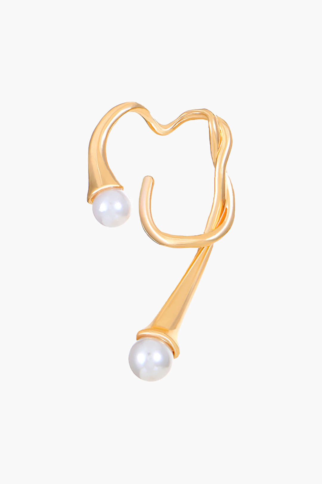 1 boucle d'oreille incurvée avec perle